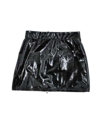 Jupe noire en simili cuir avec zip Lara